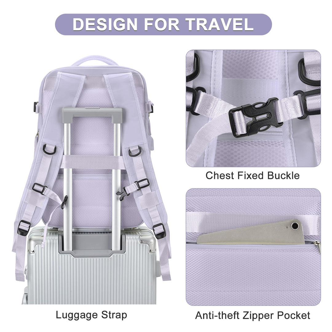 Extra Large Backpack For Traveling On Airplane Travel Backpack For Women Men Airline Approved Carry On Bags For Airplanes Gym Bag With Shoe Compartment Waterproof Laptop Backpack Hiking Backpack