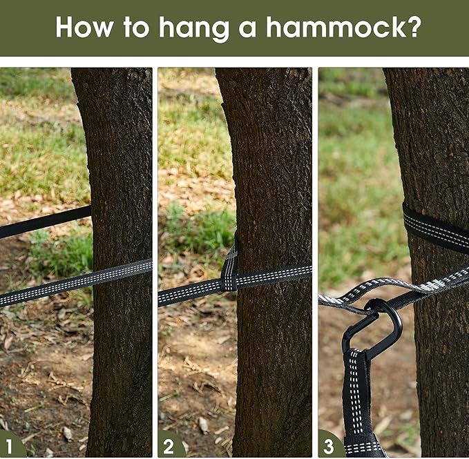 G4Free Large Camping Hammock with Mosquito Net 2 Person Pop-up Parachute Lightweight Hanging Hammocks Tree Straps Swing Bed for Outdoor Backpacking Backyard Hiking