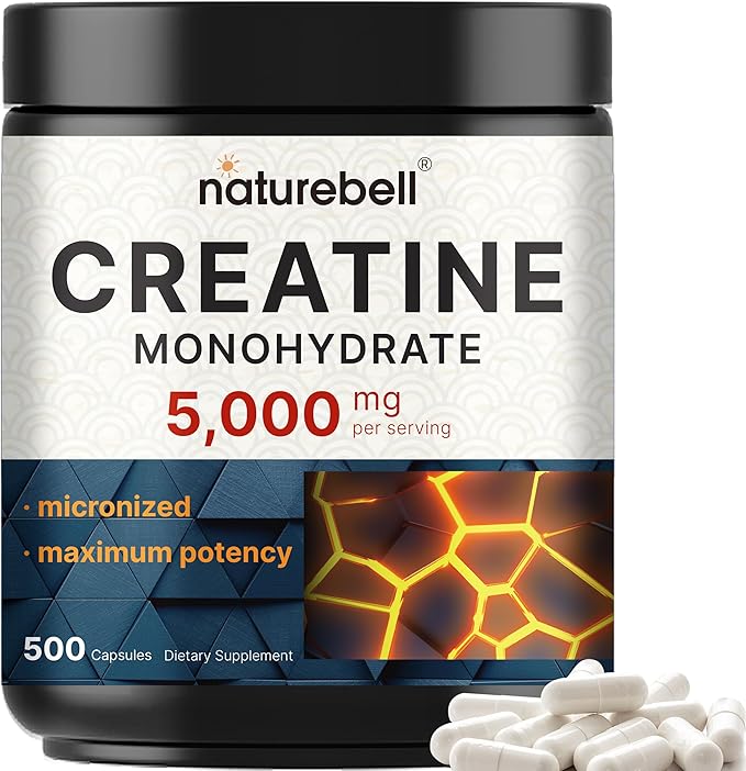 Micronized Creatine Monohydrate Capsules – 5,000mg Per Serving, 500 Count | Unflavored Creatine Pills for Pre Workout & Muscle Support – Easy to Swallow, Fast Absorbing (71 Servings)