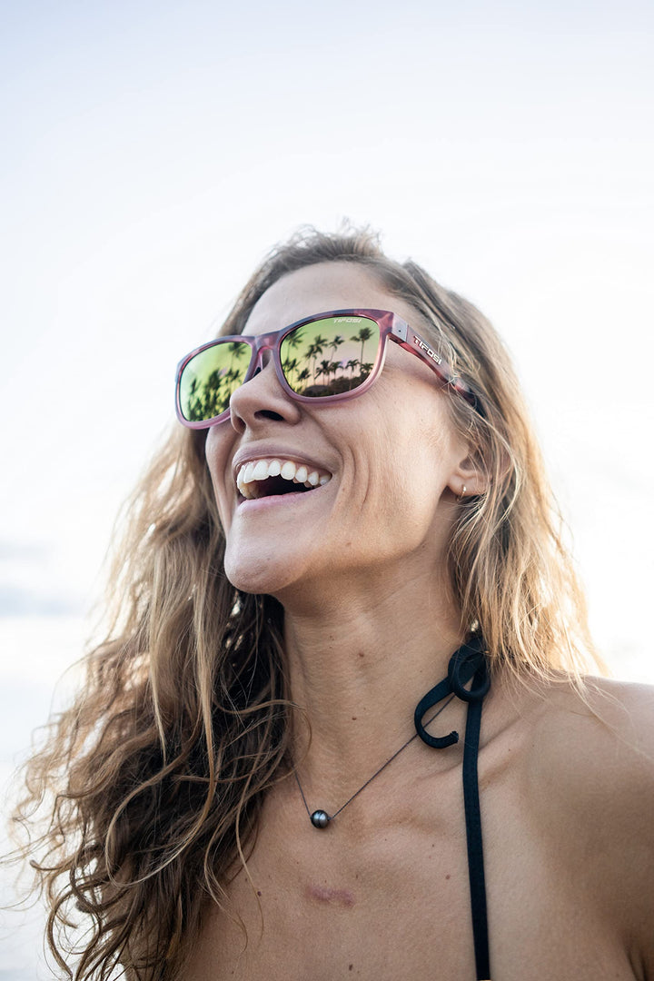 Tifosi Optics Swank XL Sunglasses (Pink Tortoise, Smoke Lens with Rose Mirror)