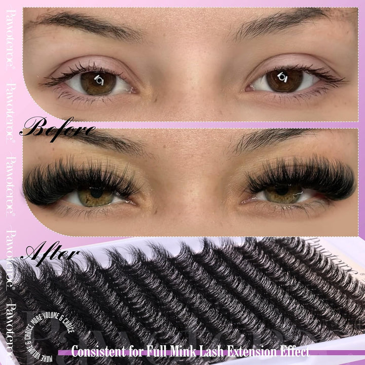 80D Mink Lash Clusters | 240pcs Individual Eyelash Extensions 10-20mm