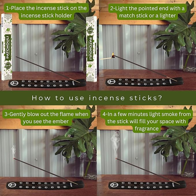 Patchouli Incense Sticks - Total 40 Insence-Sticks - Dual Pack of 20 Insense - Inciensos - Inscents - Natural Non Toxic Ingredients - Incents - Incence - Inscense - Insents