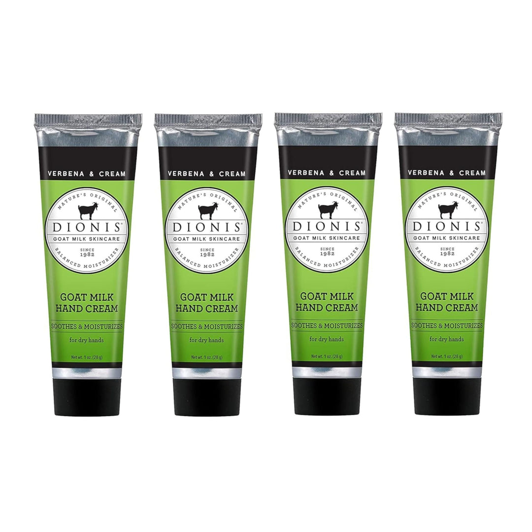 Dionis Goat Milk Skincare Verbena & Cream Scented Hand Cream Set - 4 Scented 1Oz Travel Size Tubes Of Hydrating Goat Milk Hand C