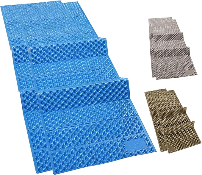 REDCAMP Foldable Foam Camping Pads for Sleeping, Waterproof Closed Cell Foam Camping Sleeping Pad - Ultra-Lightweight for Hiking & Backpacking, R-2.1 Insulated, Royal Blue/Grey/Green/Brown/Khaki