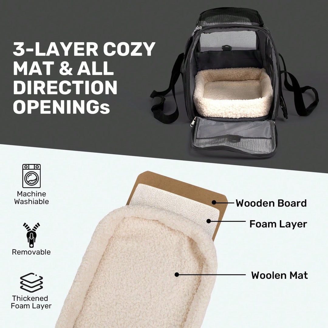 Cat Carriers Dog Carrier Pet Carrier For Small / Medium Cats Dogs Puppies (Up To 20lbs), TSA Airline Approved Small Dog Carrier Soft Sided, Collapsible Waterproof Travel Puppy Carrier