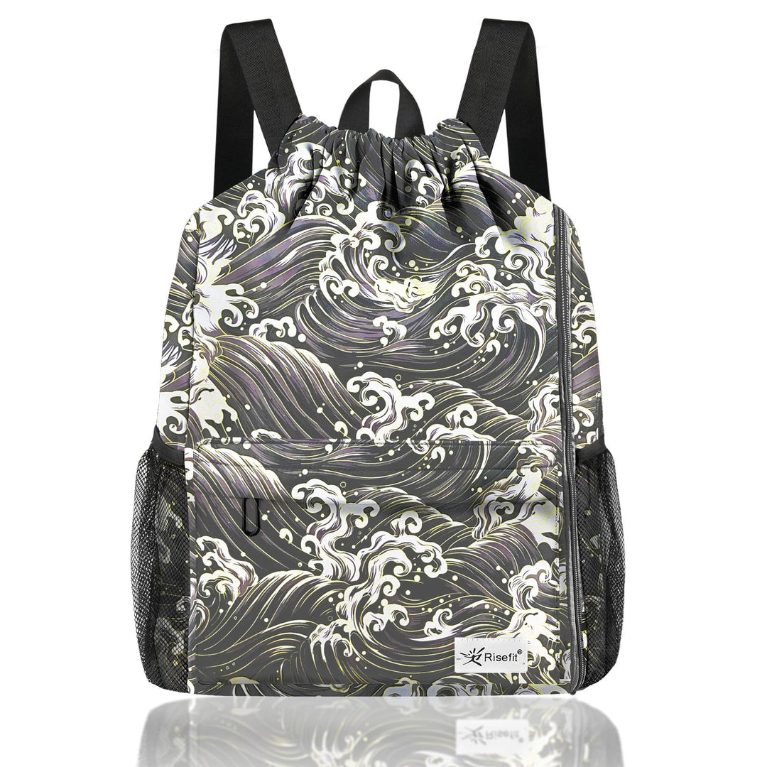 Risefit Waterproof Drawstring Bag, Gym Bag Sackpack Sports Beach Backpack for Men Women