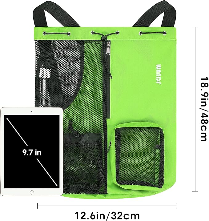 WANDF Swim Bag Mesh Drawstring Backpack with Wet Pocket for Swimming, Gym, and Workout Gear