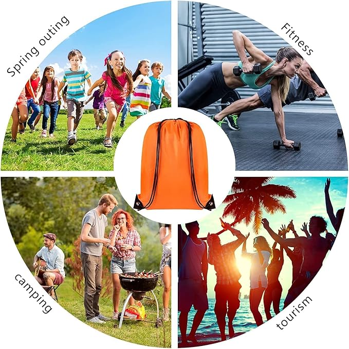 GoodtoU Drawstring Backpack Bulk, 60 Pcs Draw String Bags Cinch Bag Drawstring Gym Bag Sackpack Drawstring Bags for Women Men, 10 Colors