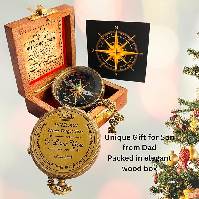 Inspiration Gift for Men Women Engraved Compass - Go Confidently - Thoreau Quote, You're Awesome Employee, Coworker Meaningful Gift for him her