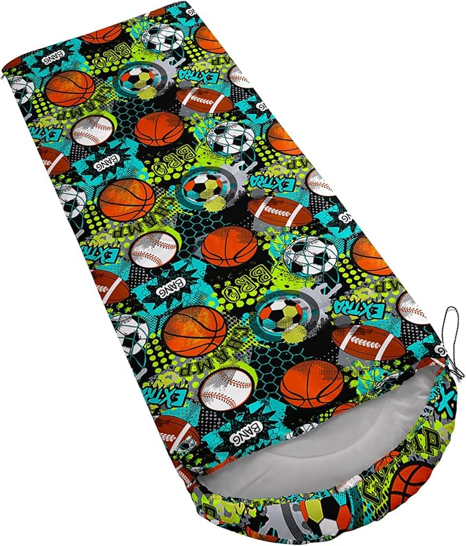 AILONEN Cartoon Fox Camping Sleeping Bag for Boys Girls Adults,Lightweight & Waterproof,3 Season Warm & Cold Weather,Portable,Kawaii Fox Printed Sleeping Bag,Traveling,Camping,Hiking