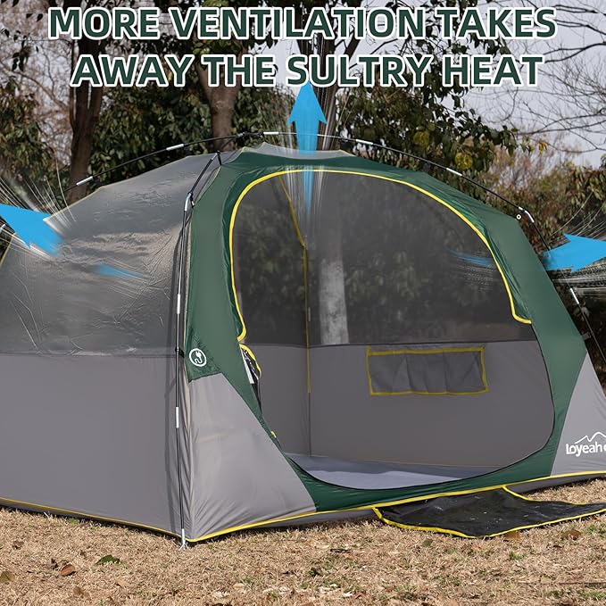 Tents 4 Person Camping Tent, Easy Setup Waterproof Family Tents for Camping, Portable Dome Tent for Outdoor Camping with Rainfly, Carry Bag