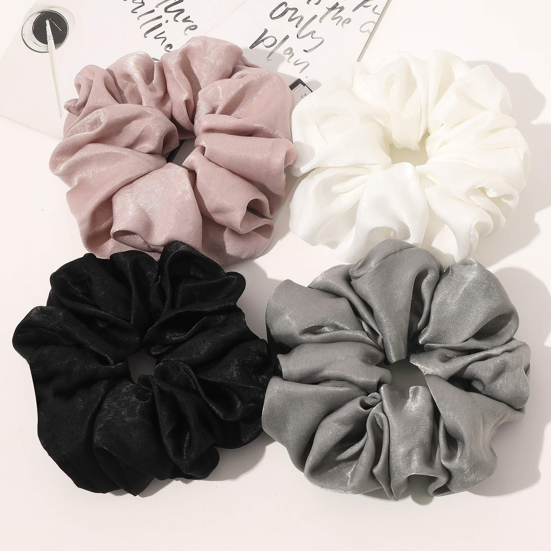Scrunchies Hair Ties For Women - Big Silk Satin Scrunchie Exra Large Jumbo Gaint Oversized Cute Scrunchy For Curl Thick Hair Lig