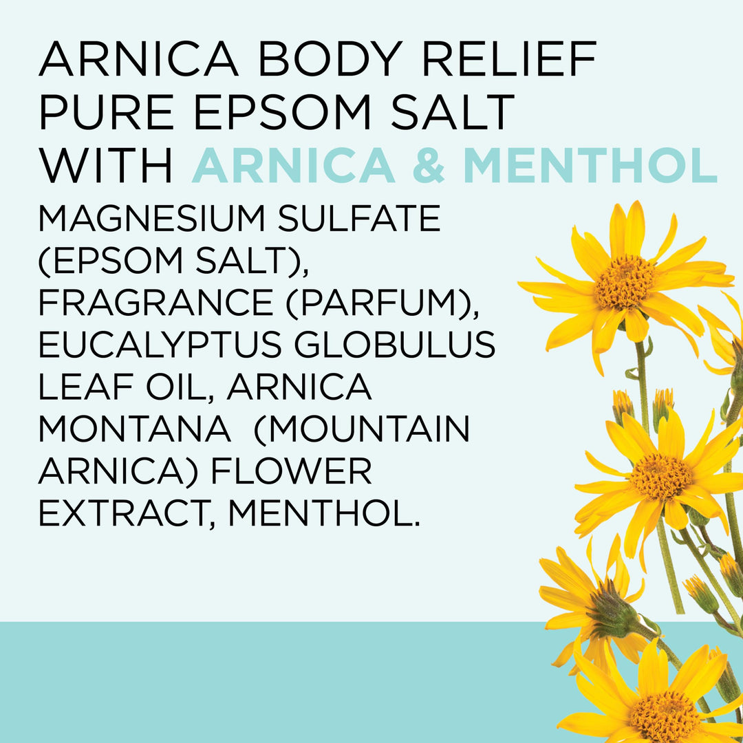 Dr Teal's Epsom Salt Magnesium Soak, Arnica Body Relief with Arnica, Menthol & Essential Oils, 3 lbs