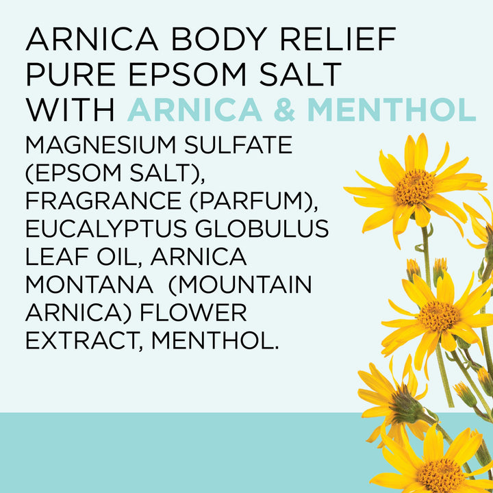 Dr Teal's Epsom Salt Magnesium Soak, Arnica Body Relief with Arnica, Menthol & Essential Oils, 3 lbs