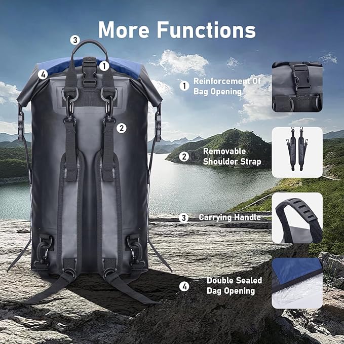 Waterproof Backpack For Women Men Dry Bags Waterprof Bags for Kayaking Boating Travele Hiking Camping Dry Bag 20L