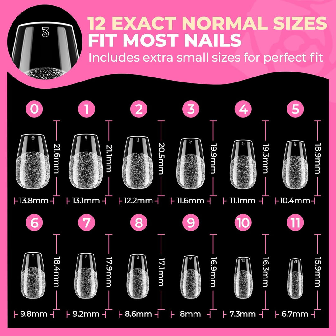 504Pcs Matte Soft Gel Toe Nail Tips | Full Cover for DIY Nail Extensions