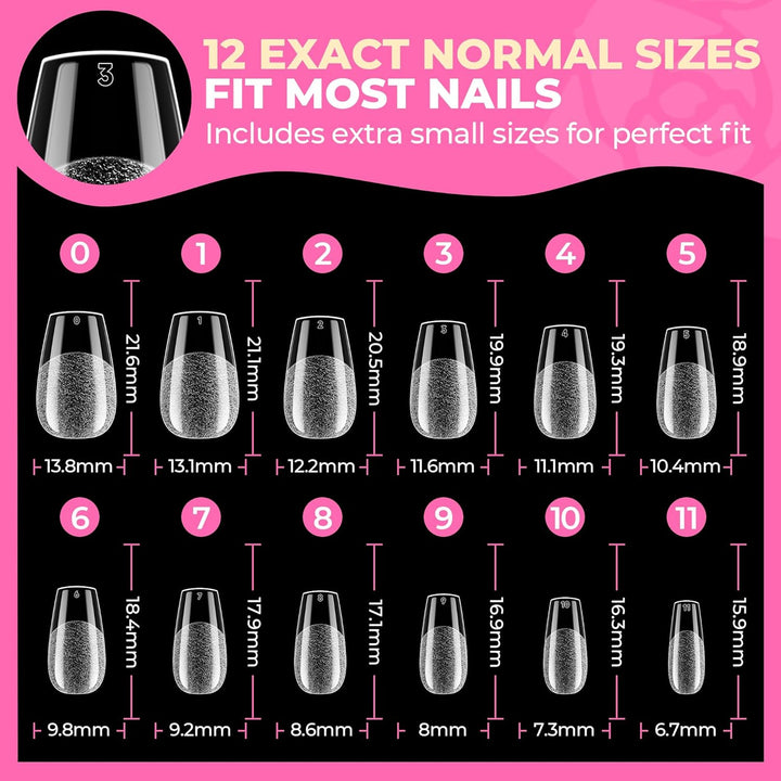 504Pcs Matte Soft Gel Toe Nail Tips | Full Cover for DIY Nail Extensions