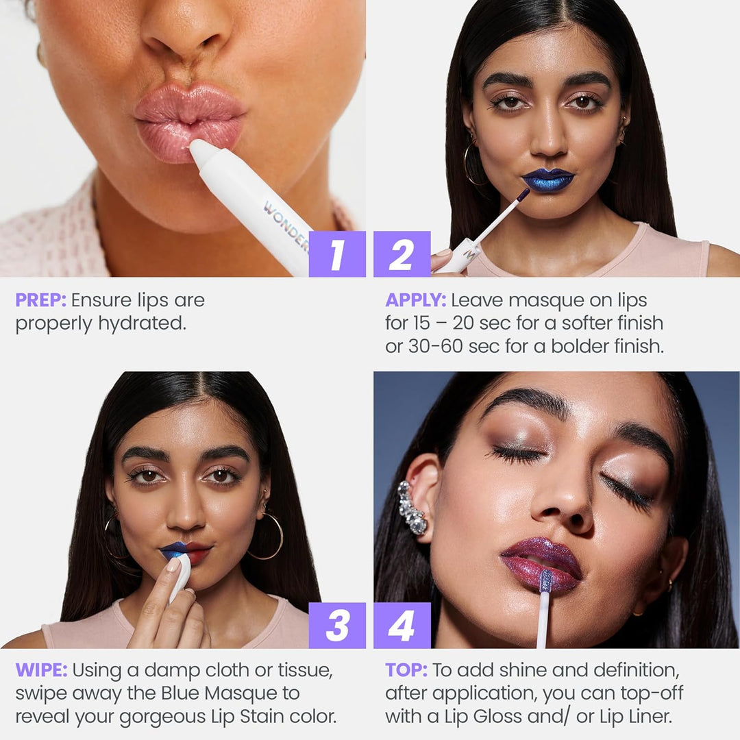 Wonderskin Wonder Blading Lip Stain Masque | Waterproof Pink Tint, Matte Finish