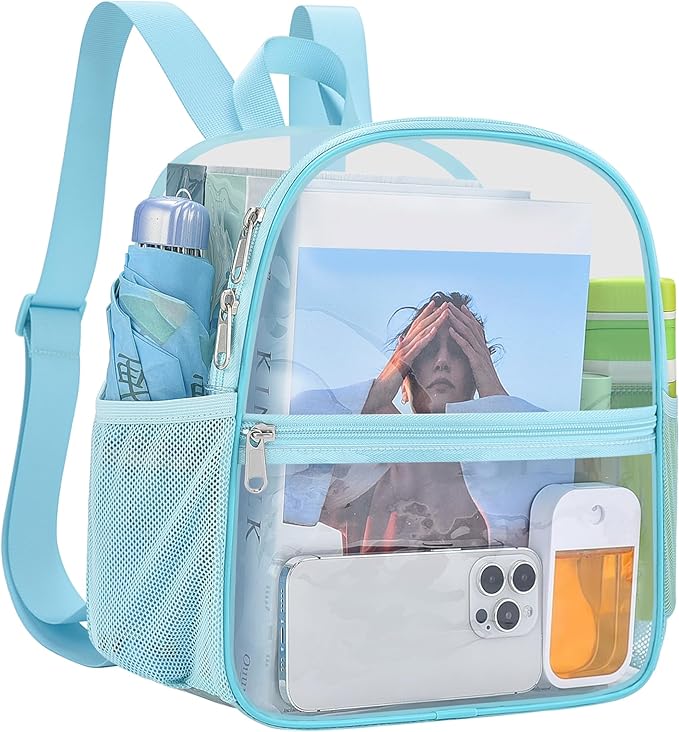 USPECLARE Clear Backpack Stadium Approved 12X11x6, Waterproof Clear Bag Stadium Backpack for Concert Work Sport Event