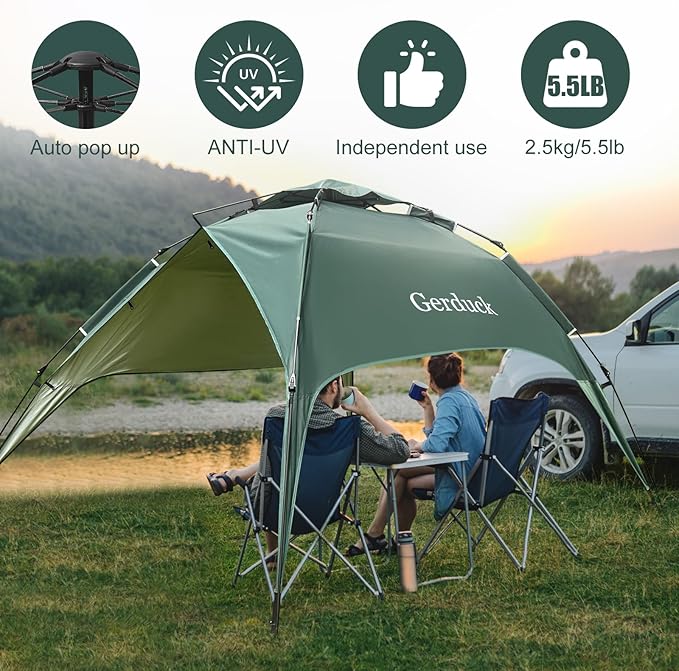 3-in-1 Instant Pop Up Tents for Camping, 2/4/6 Person Camping Tent,60s Automatic Quick Easy Setup Tent, Waterproof Stand Up Family Tents for Camping,Outdoor, Hiking,Beach