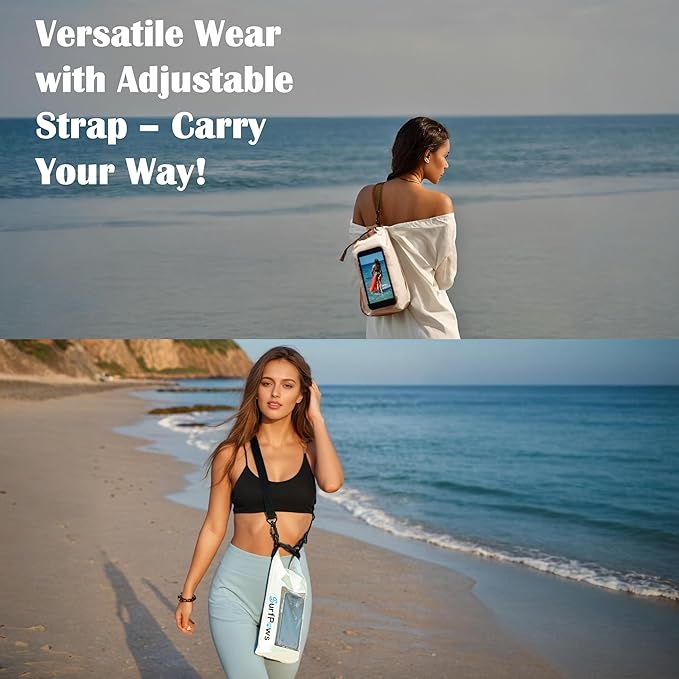 2L Waterproof Dry Bag - Multifunctional Waterproof Dry Pouch for Phone and Valuables - Essential for Outdoor Travel, Beach, Swimming, Boating, Camping (Black/Green)