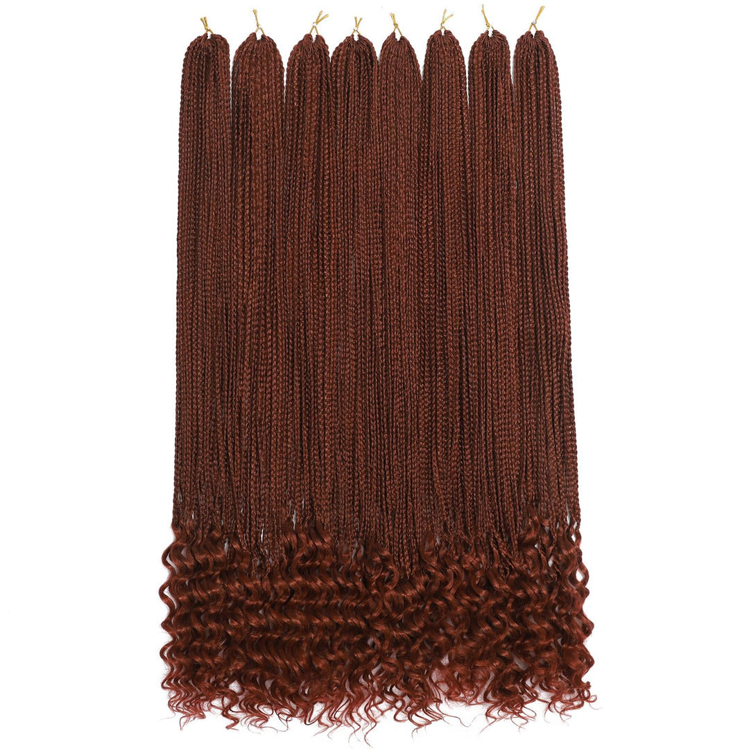 8 Packs 30 Inch Crochet Box Braids Hair With Curly Ends #350 Pre Looped Crochet Braids Box Braids Crochet Hair Goddess Box Braid