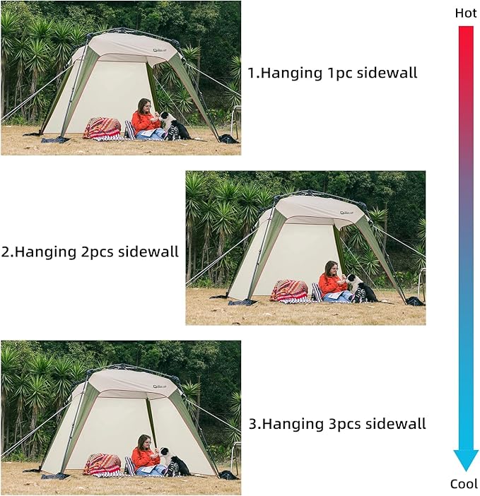 Sunwall for Instant Camping Canopy Shade Tent 8.2' X 8.2', Detachable Flap Sun Shade Side Wall Accessory to Block Sun, Wind, and Rain, 2 Pack Sidewall Only(Beige-2 pcs)