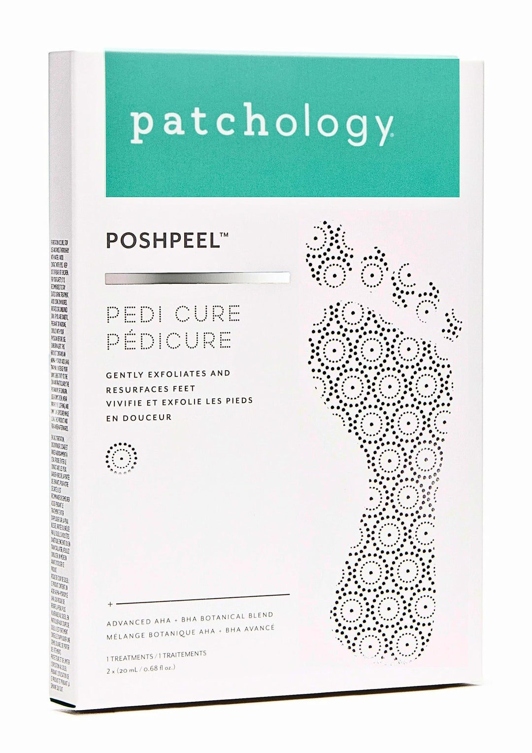 Patchology PoshPeel Pedi Cure - Foot Peeling Mask Soak Treatment, Feet masks for dry cracked feet, Pedicure Booties w/Deep Exfoliation for Baby-soft Skin, Pedi Supplies for Foot Care, 1 Pair