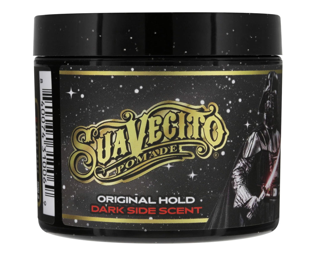 Suavecito | Darth Vader Star Wars Dark Side Pomade Original For Men 4 oz, 1 Pack - Medium Shine Water Based Wax Like Flake Free Hair Gel - Easy To Wash Out - All Day Hold For All Hairstyles