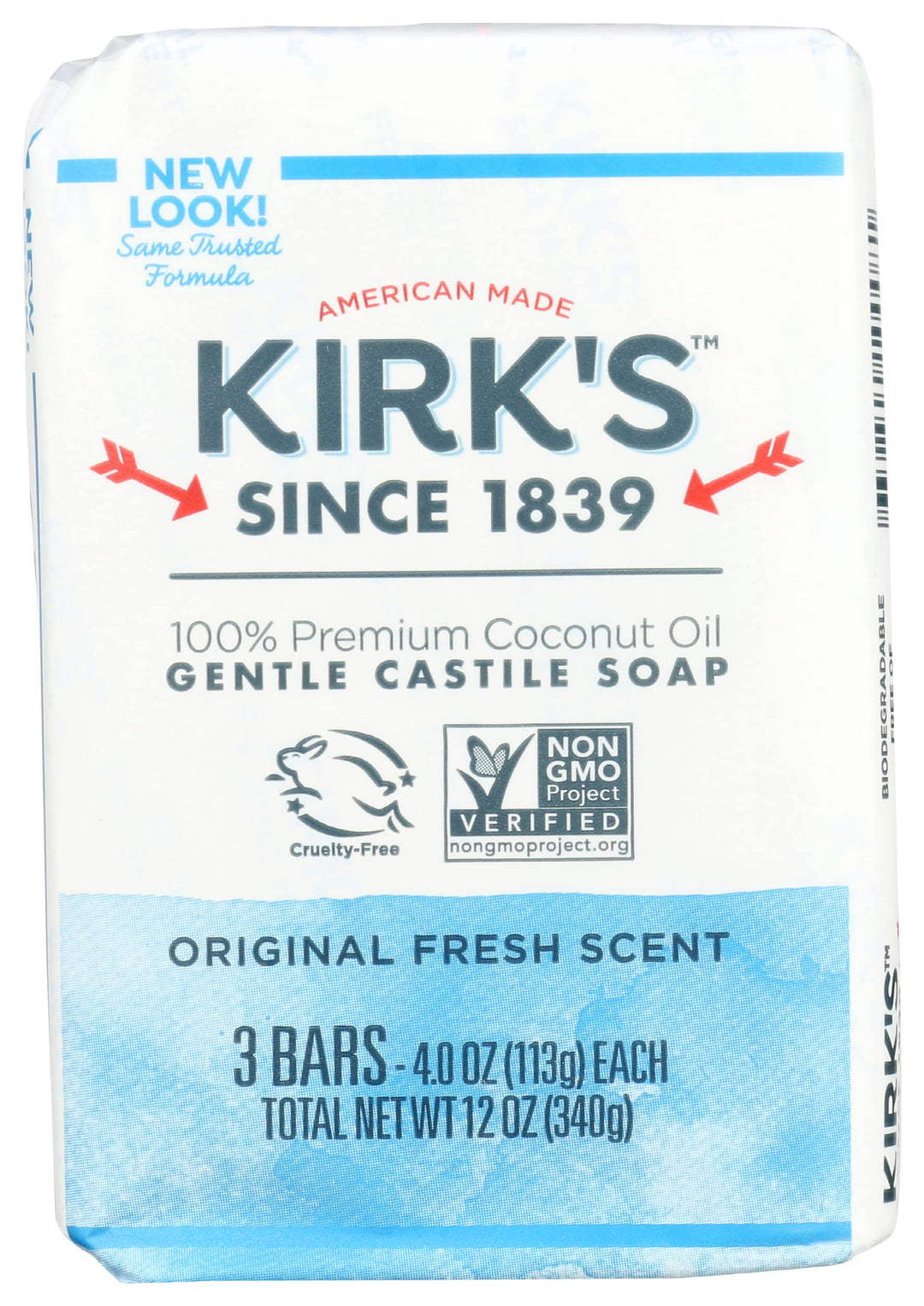 Kirk'S Natural Castile Soap Original - 4 Oz Each, 3 Ct