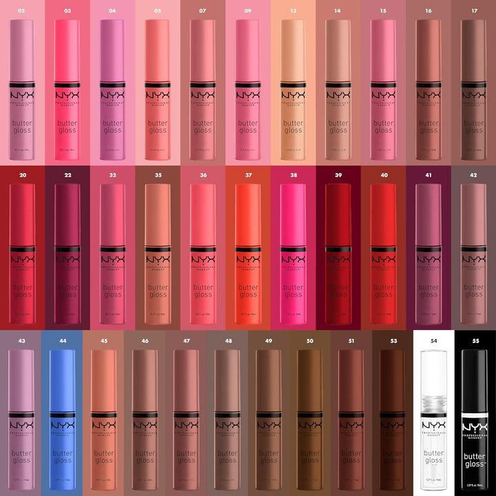 NYX Butter Gloss | Non-Sticky Lip Gloss in Rocky Road - Wine Shade