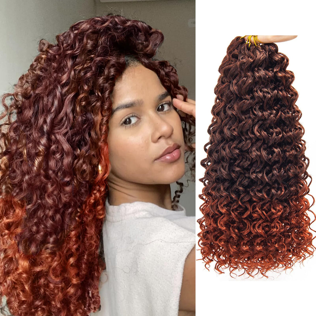 8 Packs Curly Crochet Hair GoGo Curl Crochet hair for Women Deep Wave Braiding hair,Synthetic Bohemian Crochet Braid Water Wave Crochet hair Extensions (T/350, 12inch)