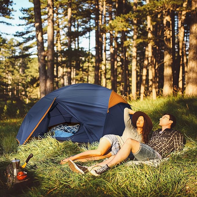 Bessport Camping Tent for 2-3 Person, Lightweight Backpacking Tent Waterproof Windproof Two Doors Easy Setup Double Layer Outdoor Tents for 3 to 4 Seasons, Suitable for Outdoor,Hiking,Camping