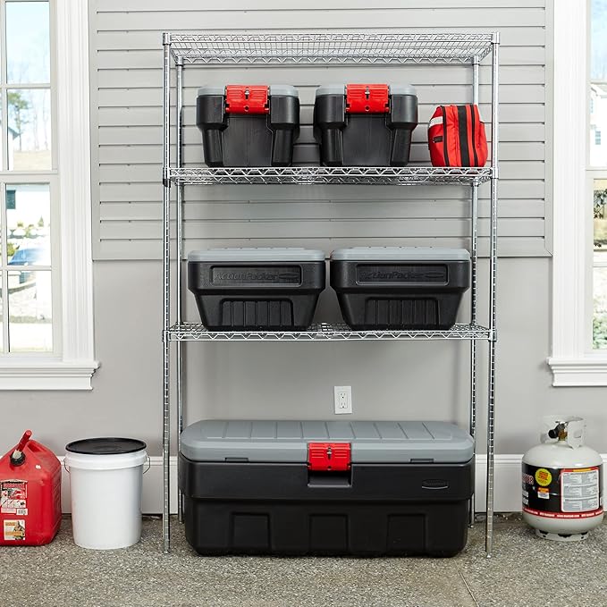 Rubbermaid ActionPacker️ 48 Gal with 8 Gal Containers Nested, Lockable Storage Bins, Industrial, Rugged Storage Container Bundle with Lids
