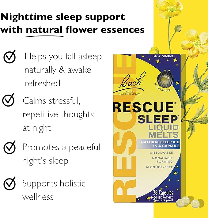 RESCUE Nighttime Sleep Aid Bundle, 3Pk - Bach Sleep Kids Dropper, 10mL Sleep Liquid Melts, 28Ct Plus Sleep Gummies with 5mg Melatonin/dose, 60Ct