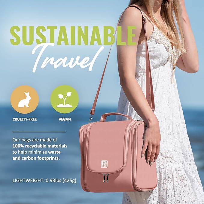 BOACAY Extra Large Hanging Travel Toiletry Bag for Women and Men, Makeup Bag, Bathroom & Shower Organizer Kit for Accessories, Cosmetics, Essentials