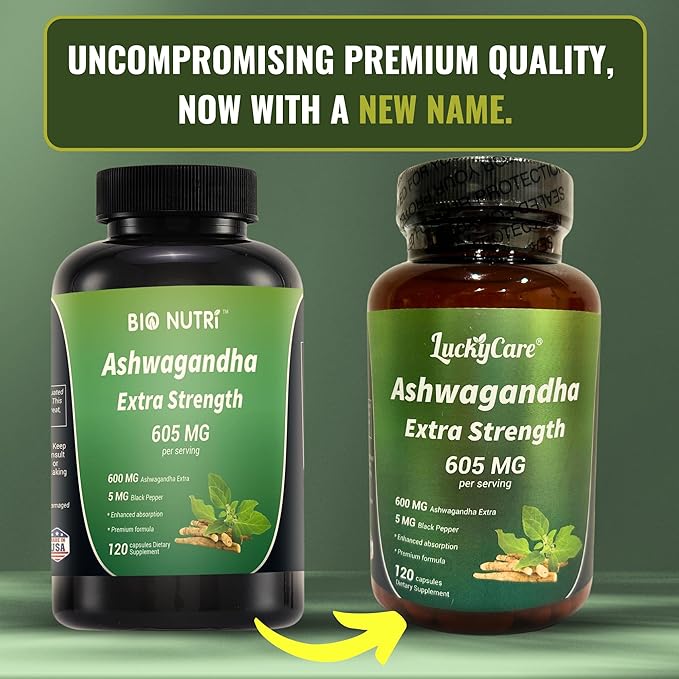 Ashwagandha Extract, Extra Strength Capsules with Black Pepper Extract, Premium Root Extract Formula - Made in USA (600mg, 120 Capsules)
