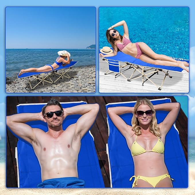 Wenqik 2 Pack 450lbs Max Load Camping Cot for Adults with Carry Bag Portable Folding Outdoor Sleeping Cot Heavy Duty Bed for Traveling Camp Military Office Nap Beach Home Lounging