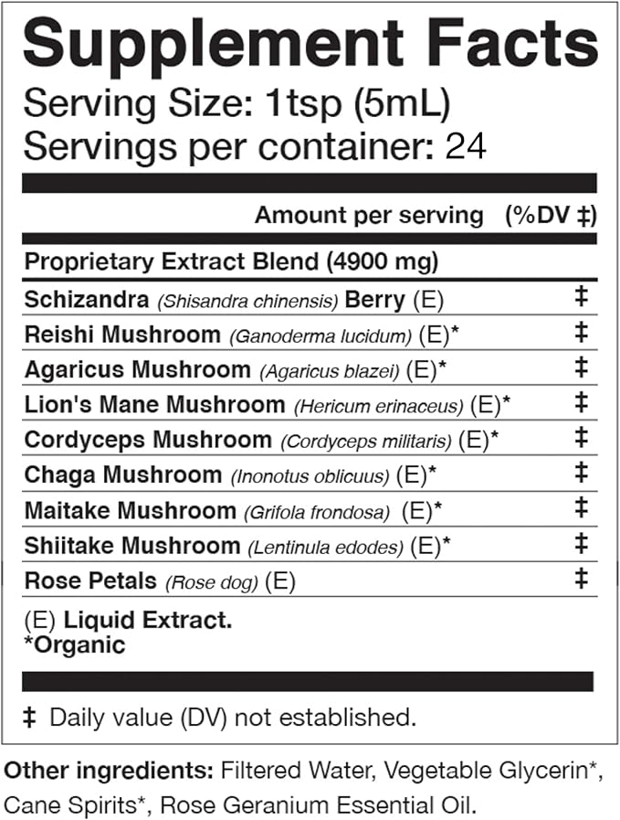 Anima Mundi Apothecary Soma 7 Mushroom Adaptogenic Elixir - Mushroom Liquid Extract Tincture with Reishi, Chaga, Lions Mane & Cordyceps - Immune Support Mushroom Extract Drops - Vegan (4oz / 118ml)