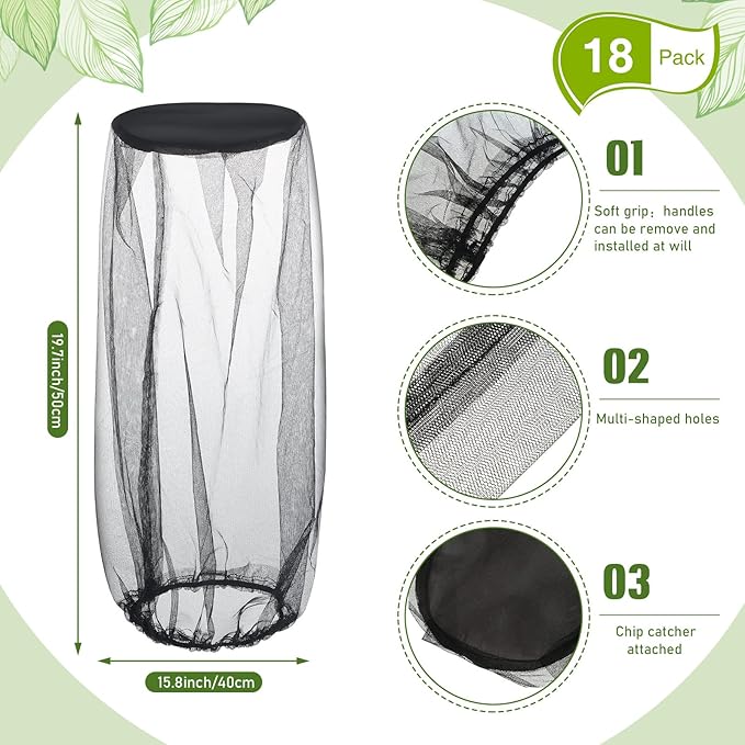 Sintege 18 Pcs Mosquito Head Net Black Mosquito Mesh Net Face Neck Fly Netting Hood Protecting Net Cover Wearable Mosquito Face Net for Bugs Insect Mosquito Net Hat for Outdoor Hiking Camping Walking