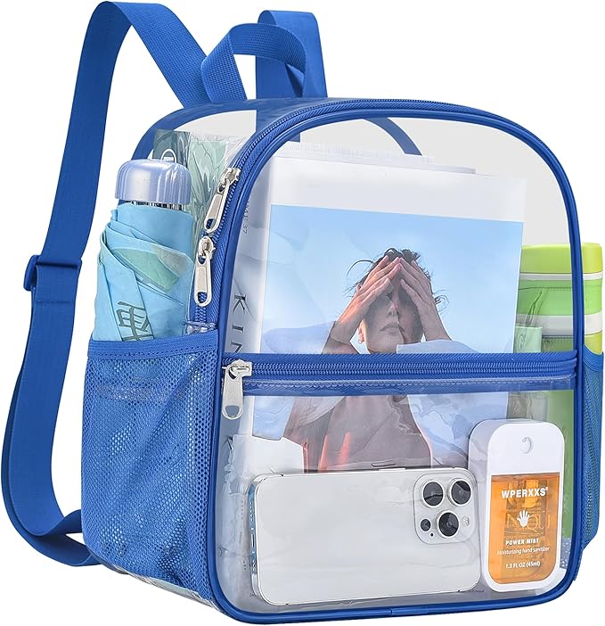 USPECLARE Clear Backpack Stadium Approved 12X11x6, Waterproof Clear Bag Stadium Backpack for Concert Work Sport Event