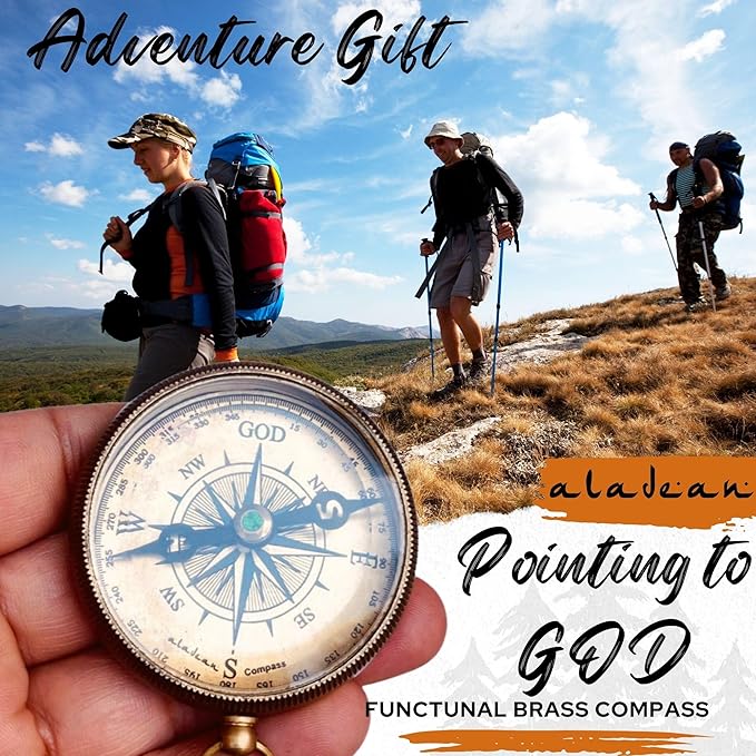 Gradautaion Gift - Congratulations Graduate Gifts for Graduation 2024, Engraved Compass in Wood Box, Unique Uplifting Inspirational Gift, College High School Graduation Gift for Boys and Girls