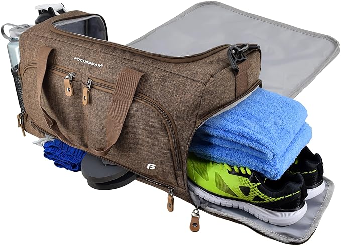 Ultimate Gym Bag 2.0: The Durable Crowdsource Designed Duffel Bag with 10 Optimal Compartments Including Water Resistant Pouch