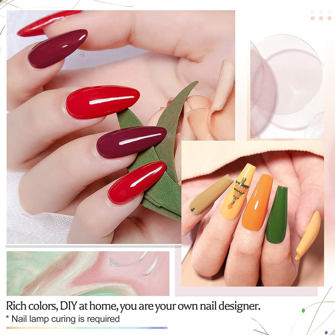 23-Piece Colorful Gel Nail Polish Kit | Classic Matte & Glossy Top Coats
