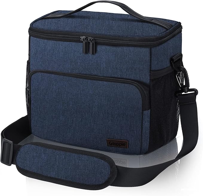 Gloppie Lunch Box for Men Women Insulated Lunch Bag Reusable Lunch Cooler Bag, Blue