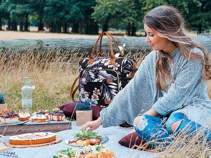 Hibiscus Lunch Box for Women Adult Insulated Lunch Bag Ladies Lunch Tote Bag for Work Loncheras para Mujer de Trabajo