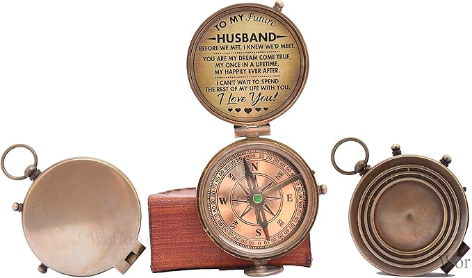 Engraved Compass, Gift for Husband,Anniversary,Wedding Gift for Him, Long Distance Boyfriend Gift, Fiance Gift I Miss You Long Distance Relationship Gift Boyfriend Gift
