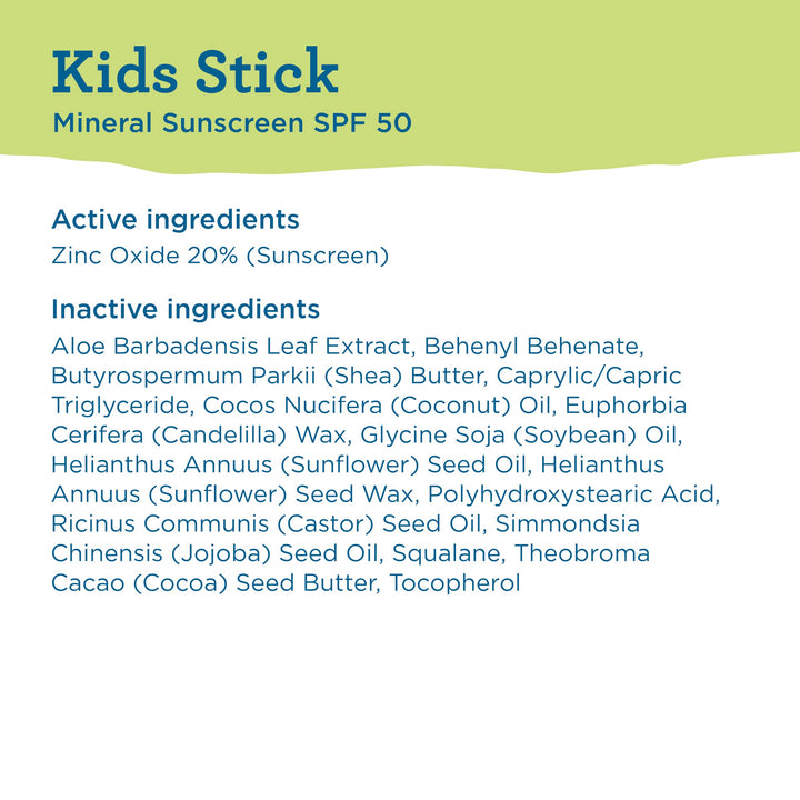 BLUE LIZARD Mineral Sunscreen Stick with Zinc Oxide SPF 50+ Water Resistant UVA/UVB Protection Easy to Apply Fragrance Free, Kids, Unscented, 0.5 oz