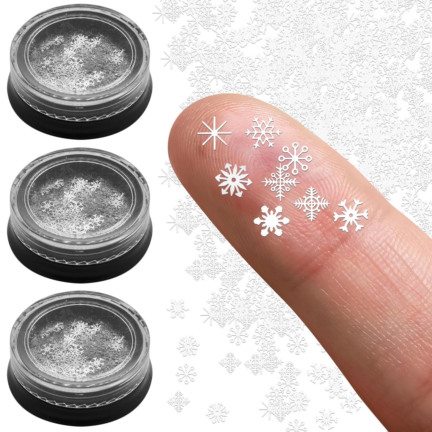 450 pcs Silver Mini Metal Snowflake Crafts Ornaments, Tiny Small Snowflakes Ornaments, Snowflake Stickers, Mini Metal Snowflake Crafts Decorations Winter Mini Snowflake Crafts DIY Small Snowflake