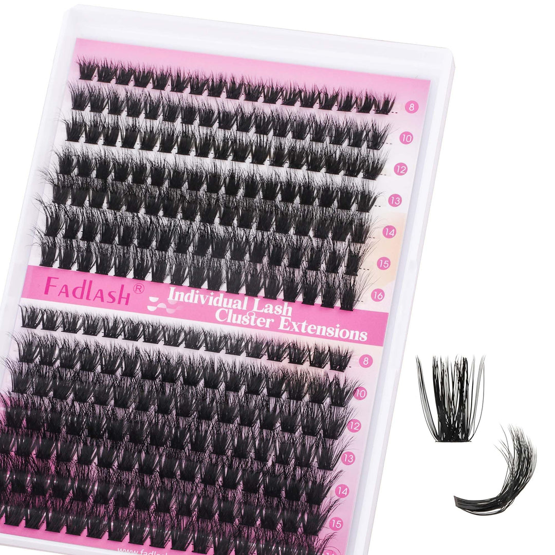 Fadlash Lash Clusters 80D+100D Fluffy Eyelash Clusters 8-16Mm Individual Lashes Cluster Eyelash Extensions 3D Effect Wispy 280Pc